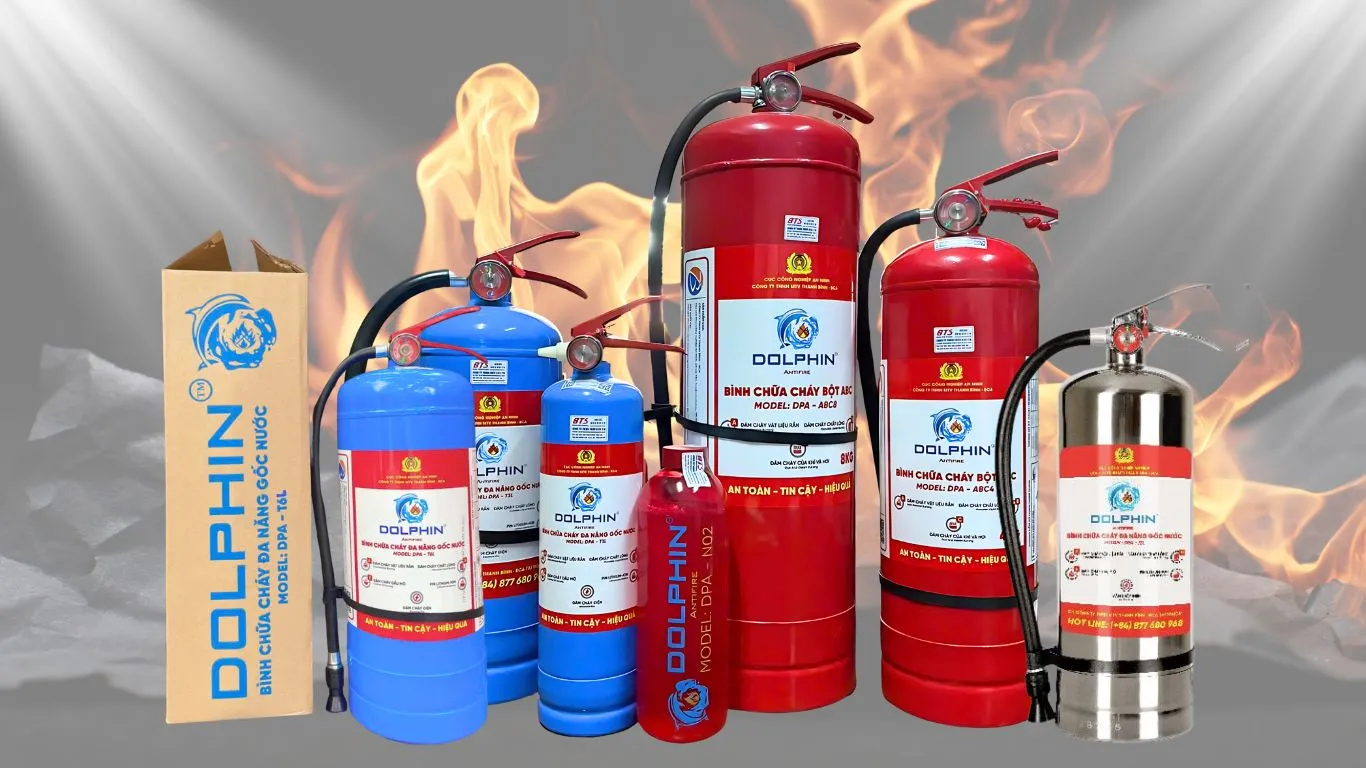 Các loại bình chữa cháy Solphin - Bộ Công An